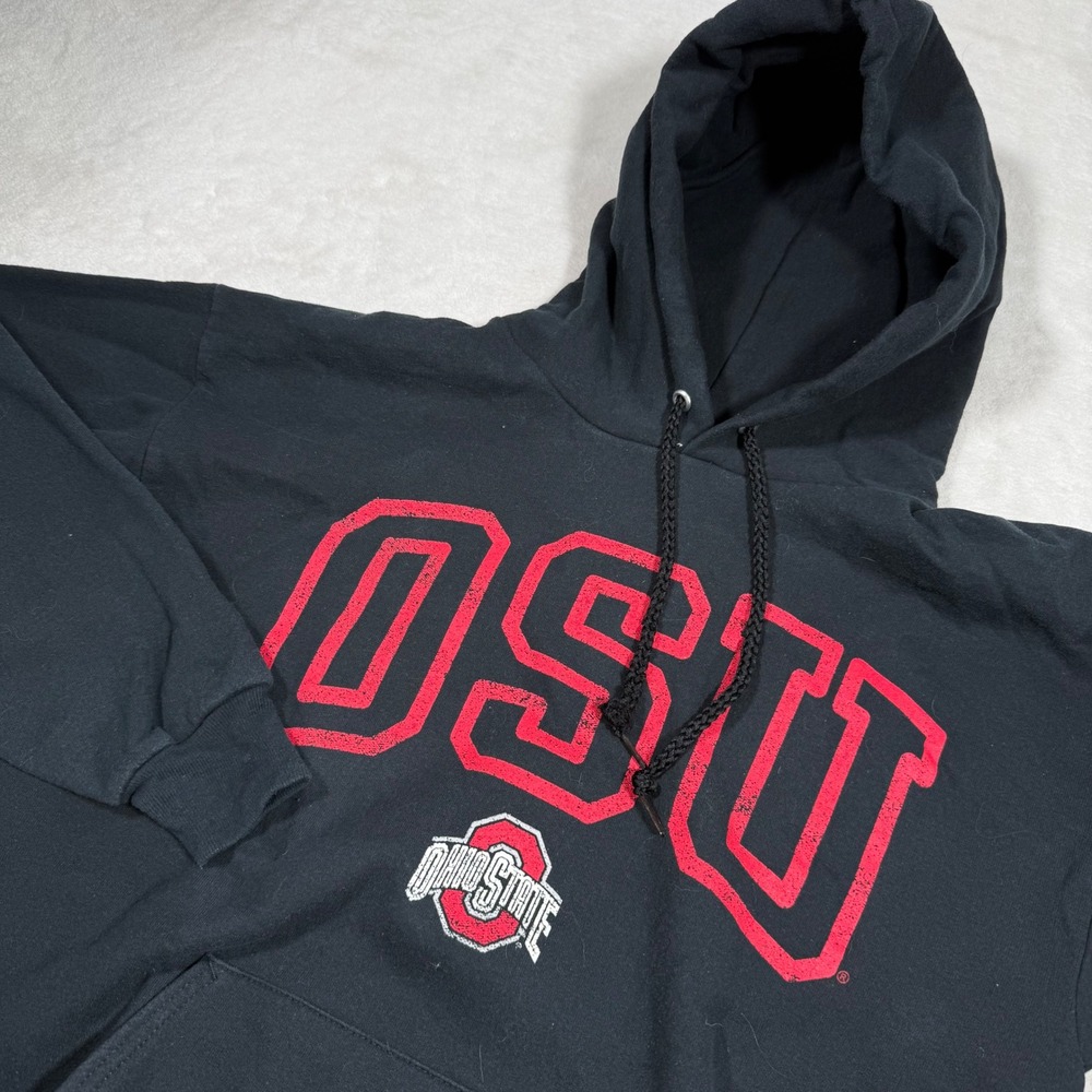 Hanes Ohio State University OSU Buckeyes Hoodie Black‎ Medium EcoSmart Pullover
